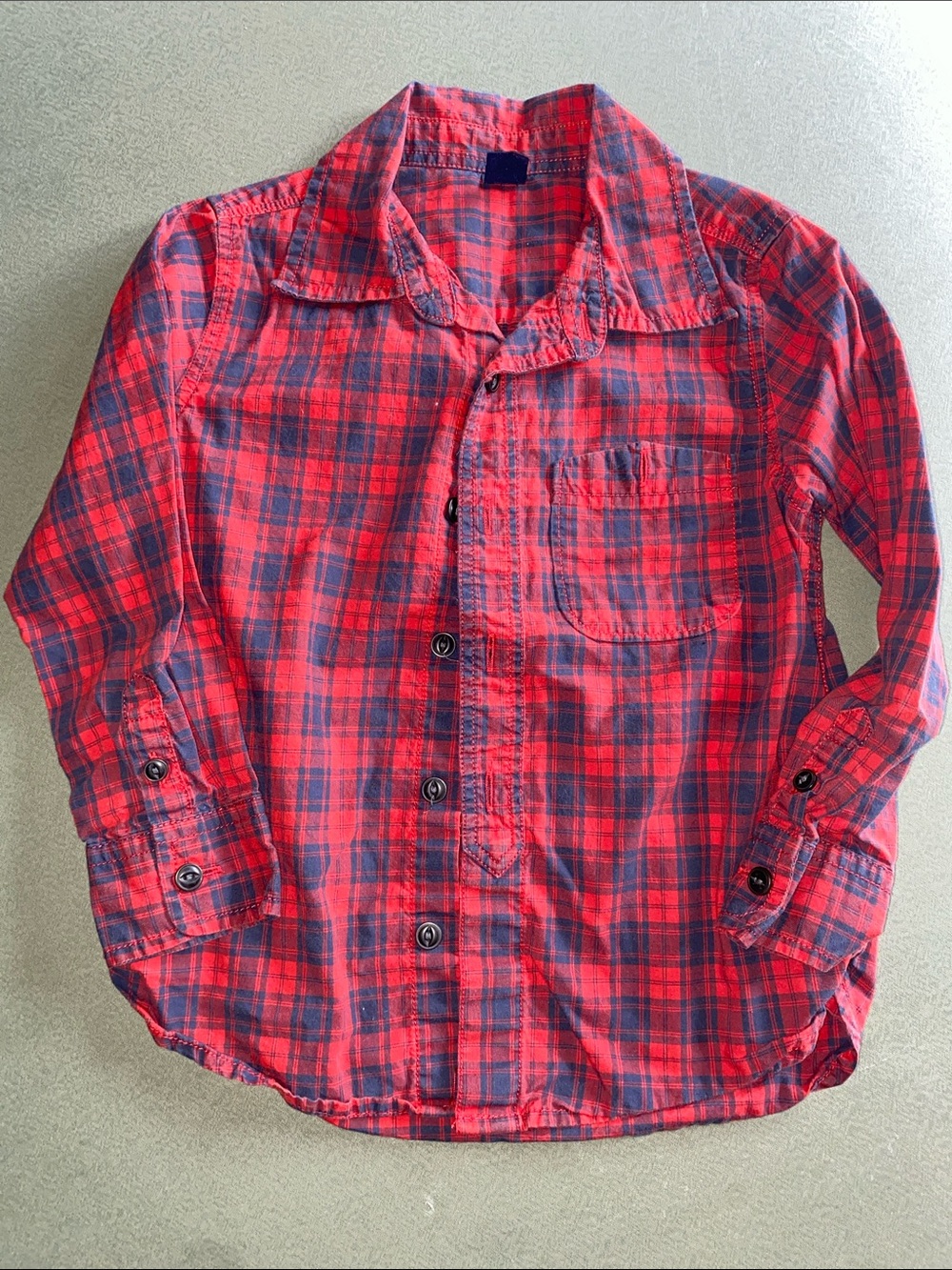 GAP Baby Gap Toddler Red and Navy Plaid Shirt